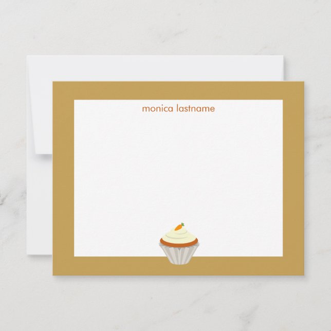 Tarjeta Pequeña Torta de tarta de zanahoria Notecard plana persona (Anverso)