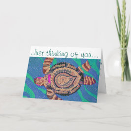 Tarjeta Pequeña tortuga con muchos puntos