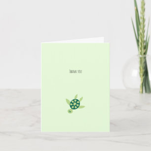 Tarjeta Pequeña Tortuga Verde Gracias
