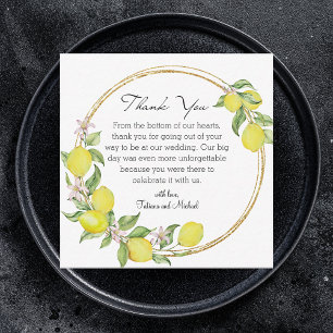 Tarjeta Pequeña toscano italia acuarela limones boda gracias