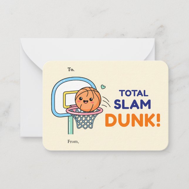 Tarjeta Pequeña Total Slam Dunk Valentine Flat Note Card (Anverso)