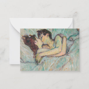 Tarjeta Pequeña Toulouse-Lautrec - En La Cama, El Beso
