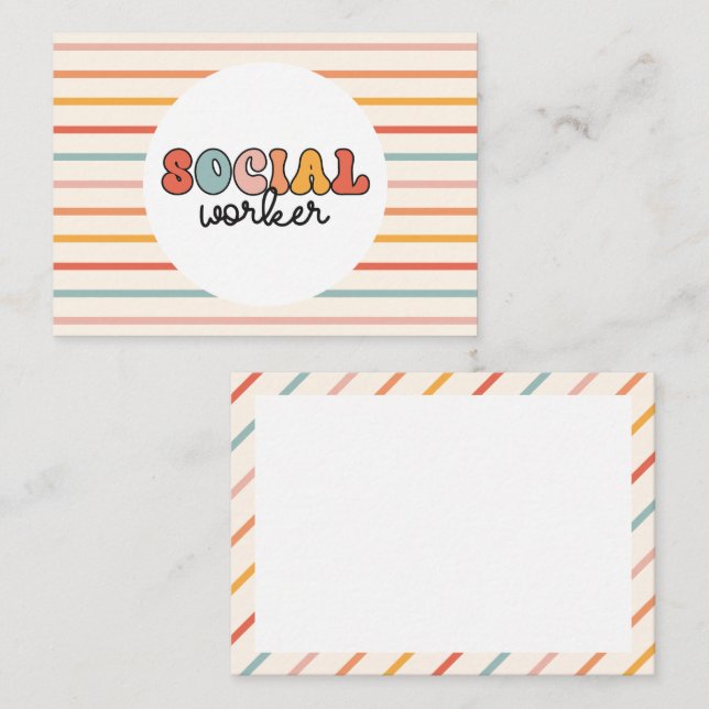 Tarjeta Pequeña Trabajador social retro (Anverso / Reverso)