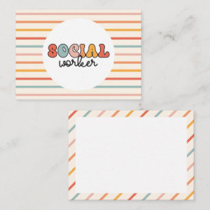Tarjeta Pequeña Trabajador social retro