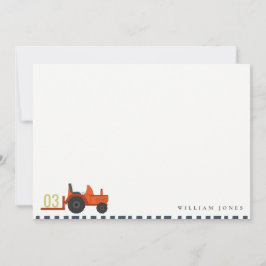 Tarjeta Pequeña Tractor de granja rojo lindo cumpleaños para niños