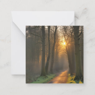 Tarjeta Pequeña Tranquila escena del bosque de invierno