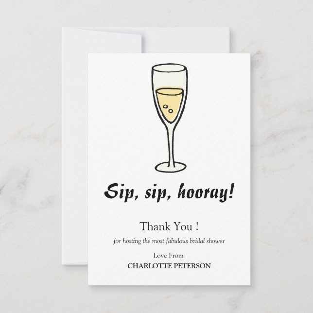 Tarjeta Pequeña Trato y sencillez de hospedante de ducha de novia  (Anverso)