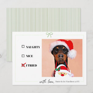 Tarjeta Pequeña Travieso Bueno Lo Intenté Foto de Perro Divertida