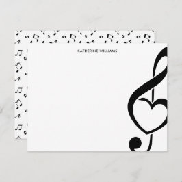 Tarjeta Pequeña Treble Clef Heart Music Note Personalizado