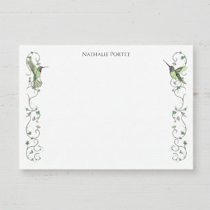 Tarjeta Pequeña Trébol Enredadera Colibrí Irlandés