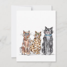 Tarjeta Pequeña Tres gatos geniales