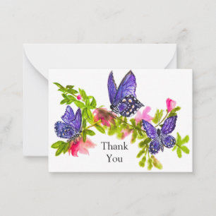 Tarjeta Pequeña Tres Mariposas Gracias Cartas