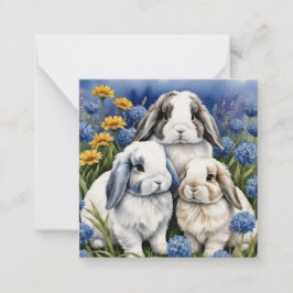 Tarjeta Pequeña Tres pequeños conejos de conejo