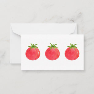 Tarjeta Pequeña Tres tomates acuarelas