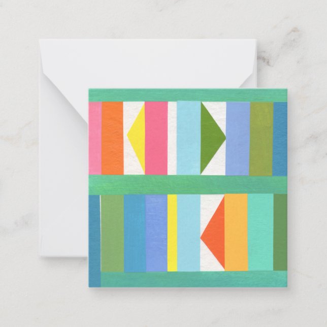 Tarjeta Pequeña Triángulos y franjas de colores (Anverso)