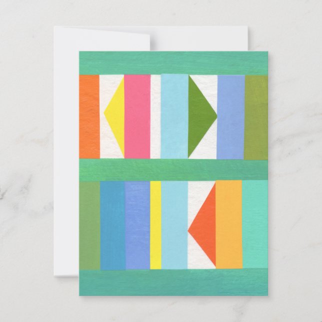 Tarjeta Pequeña Triángulos y franjas de colores (Anverso)