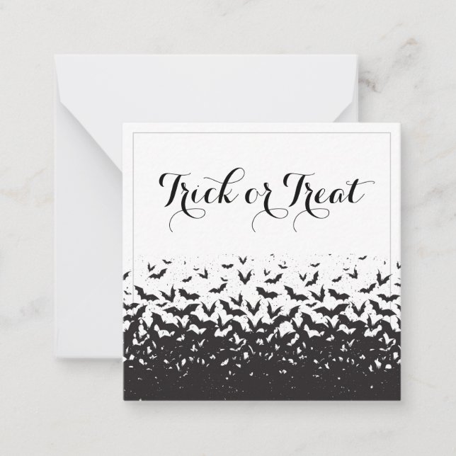 Tarjeta Pequeña Trick o Trek Halloween Pop By (Anverso)