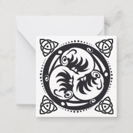 Tarjeta Pequeña Triskelion Celtic Knot Mandala diseño negro