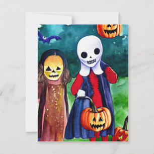 Tarjeta Pequeña Truco o tratamientos de Halloween