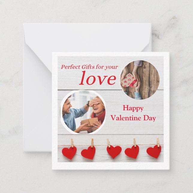 Tarjeta Pequeña Tu Foto y Tu Texto feliz día de San Valentín (Anverso)