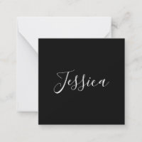 Tu nombre | Elegante guión blanco sobre negro