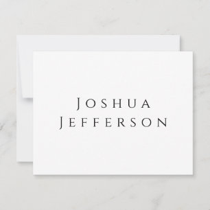 Tarjeta Pequeña Tu Nombre Profesional Creativo Plano Negro Blanco