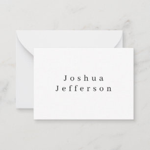 Tarjeta Pequeña Tu Nombre Profesional Creativo Plano Negro Blanco