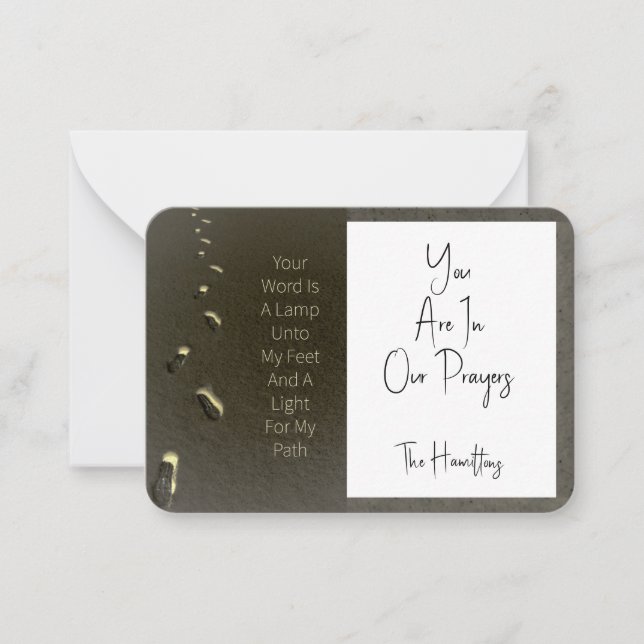 Tarjeta Pequeña Tu Palabra Es Una Lámpara Y Una Huella Ligera (Anverso)