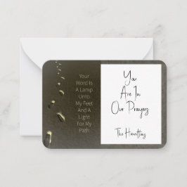 Tarjeta Pequeña Tu Palabra Es Una Lámpara Y Una Huella Ligera