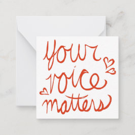 Tarjeta Pequeña Tu voz importa San Valentín