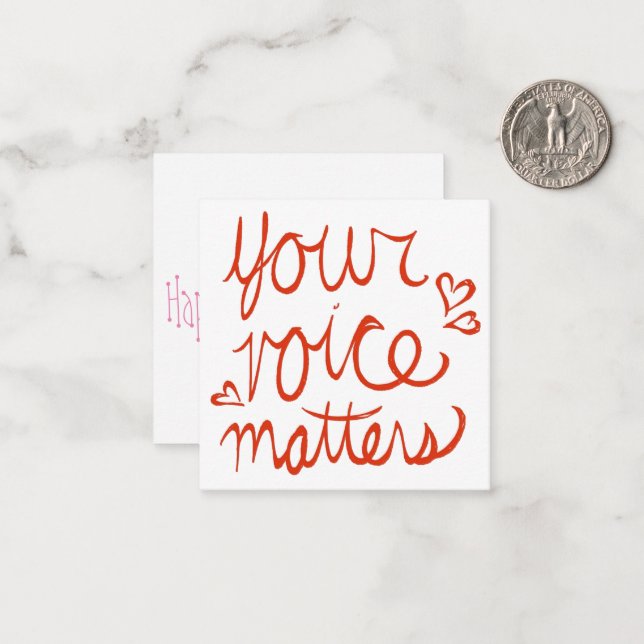 Tarjeta Pequeña Tu voz importa San Valentín (Anverso/Reverso In Situ)