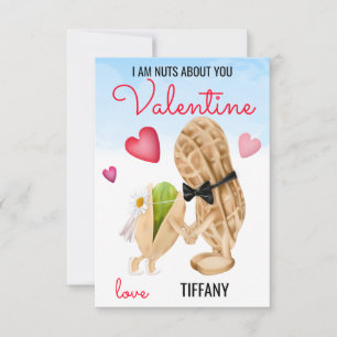 Tarjeta Pequeña Tuercas sobre ti Divertida Pareja Pun Valentine