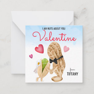 Tarjeta Pequeña Tuercas sobre ti Divertida Pareja Pun Valentine