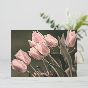 Tarjeta Pequeña Tulipanes estilizados personalizados