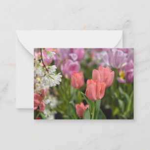 Tarjeta Pequeña Tulipanes rosados