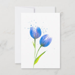 Tarjeta Pequeña Tulipanes Violeta Azul