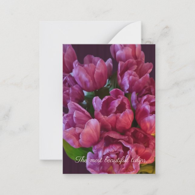 Tarjeta Pequeña Tulipanes y texto personalizado Día de la Madre (Anverso)