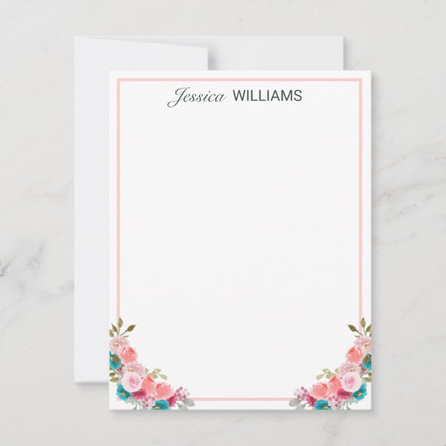 Tarjeta Pequeña Tulipina floral femenina personalizada (Anverso)