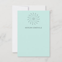 Tarjeta Pequeña Turquesa Moderna Espiral Punto Elegante