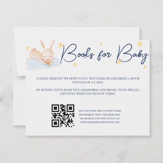 Tarjeta Pequeña Twinkle Little Star Baby Shower Book Card (Anverso)