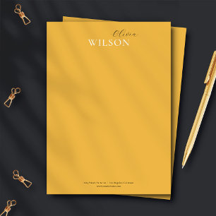 Tarjeta Pequeña Typografía de guión minimalista Mustard Yellow