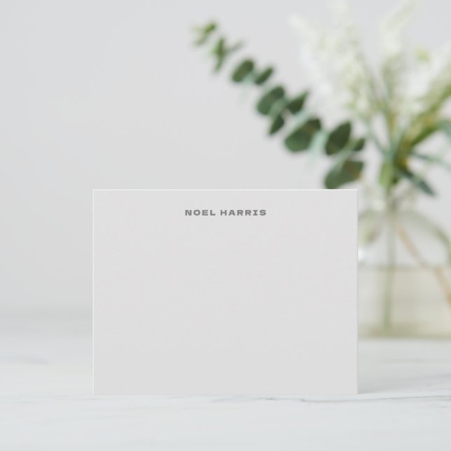 Tarjeta Pequeña Typograhy Gris moderno y elegante (Anverso de pie)