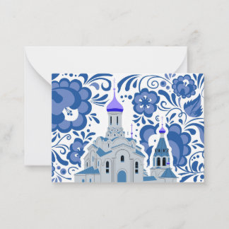 Tarjeta Pequeña Ukrainian Churches of Kiev Blue 