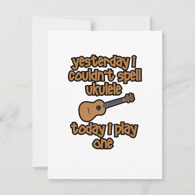 Tarjeta Pequeña Ukulele Original Divertido (Anverso)