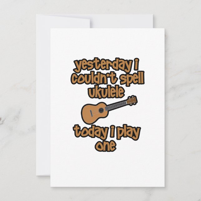 Tarjeta Pequeña Ukulele Original Divertido (Anverso)