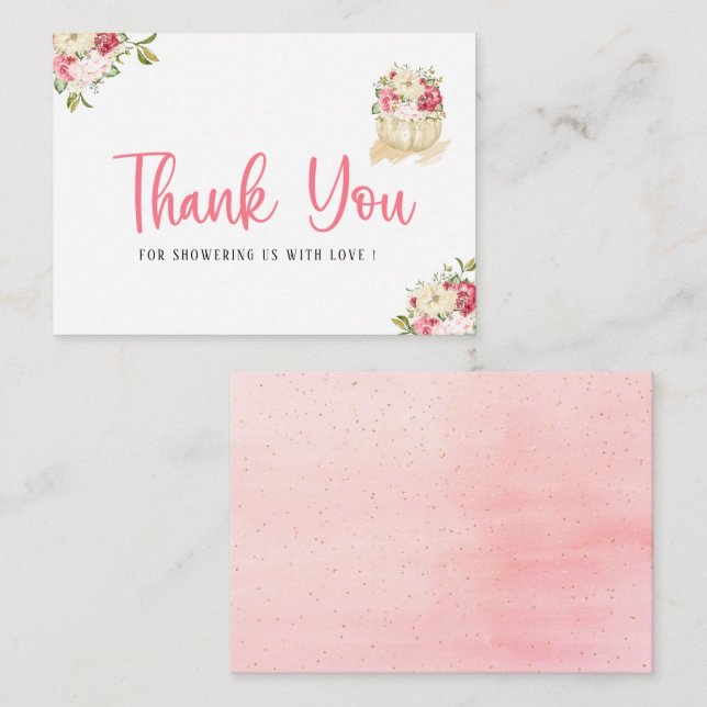 Tarjeta Pequeña Un calabaza dulce gracias (Anverso / Reverso)