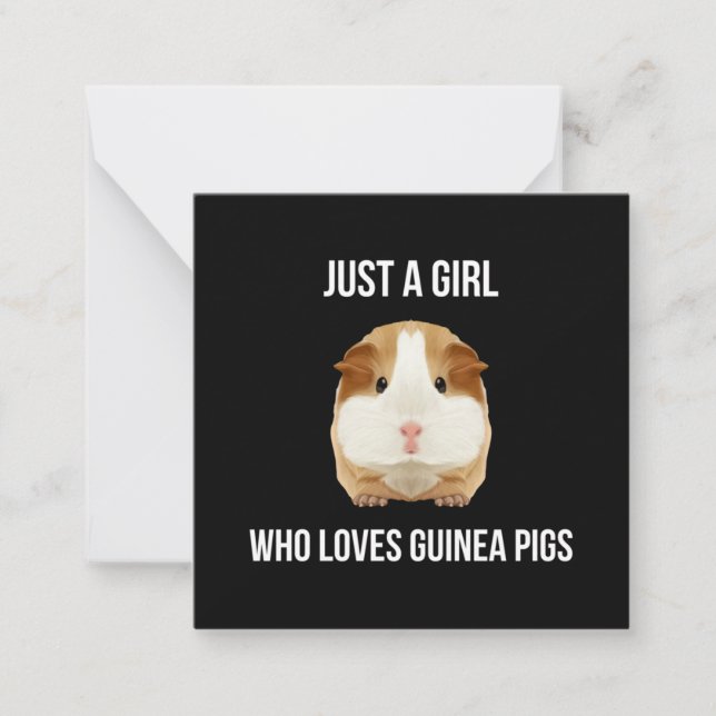 Tarjeta Pequeña Un cerdo guineano, un Chica, ama la rueda (Anverso)