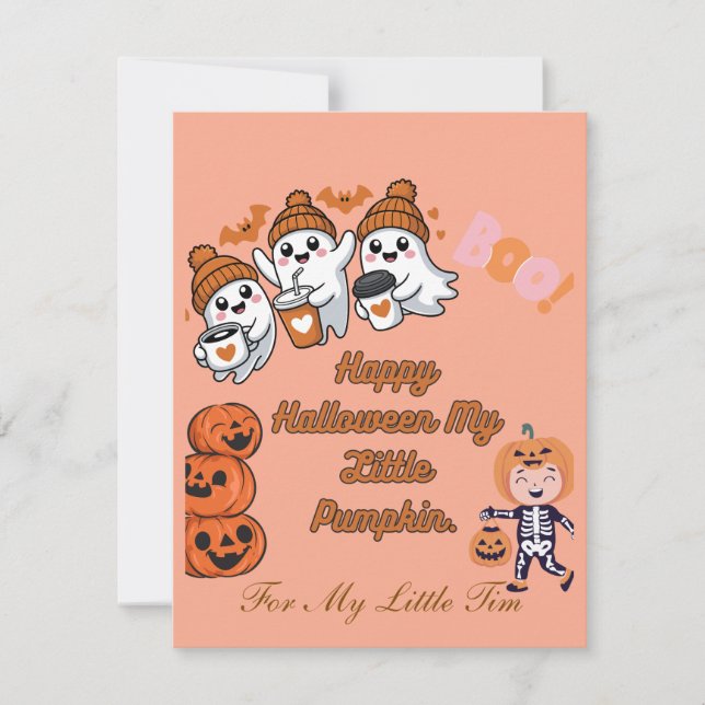 Tarjeta Pequeña Un dulce deseo de Halloween espeluznante (Anverso)