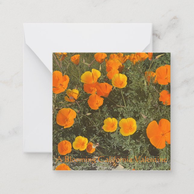 Tarjeta Pequeña Un floreciente San Valentín de California (Anverso)