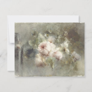 Tarjeta Pequeña Un jarrón con rosas de Margaretha Roosenboom (1853